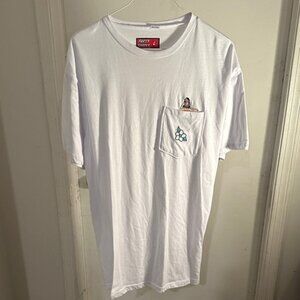 Party sharks  White Tee with Pocket Graphic